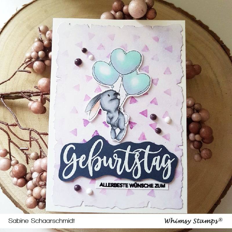 Balloon Bunny - Digital Stamp - Whimsy Stamps