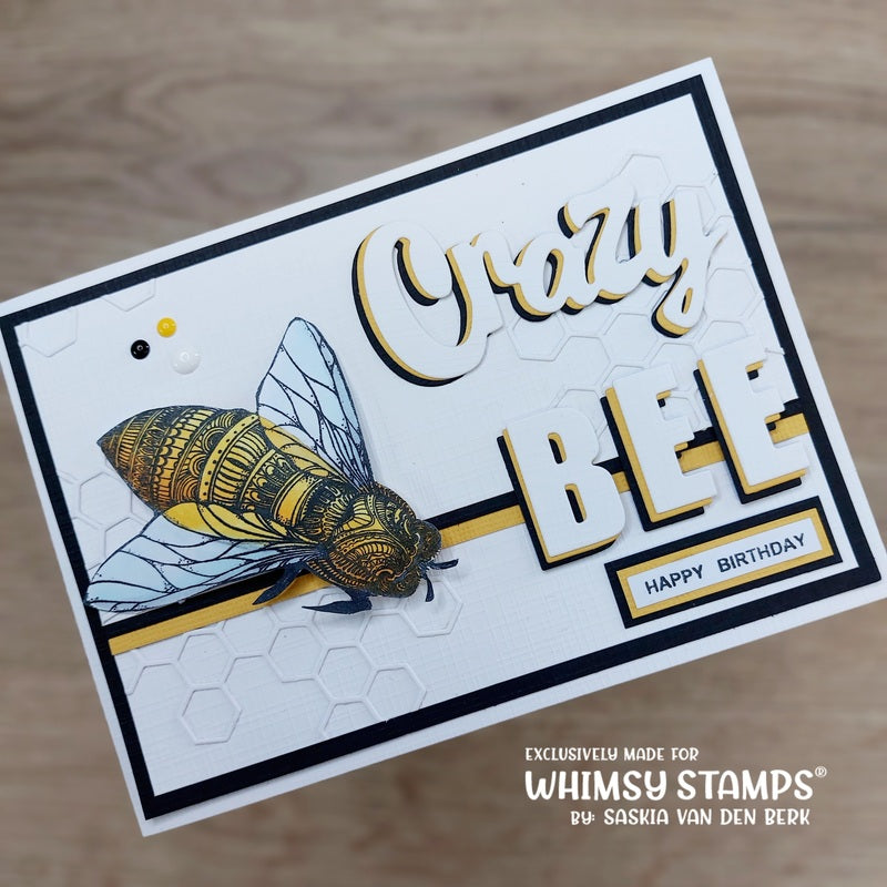 Big Bumble Background Rubber Cling Stamp - Whimsy Stamps