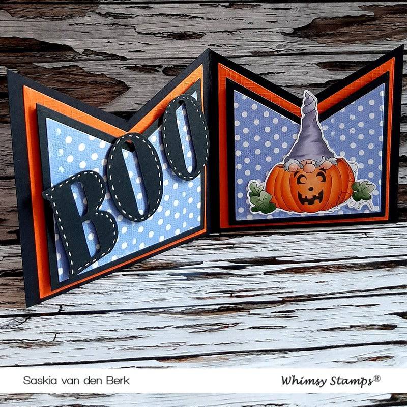 Gnome Pumpkin Peeking - Digital Stamp - Whimsy Stamps