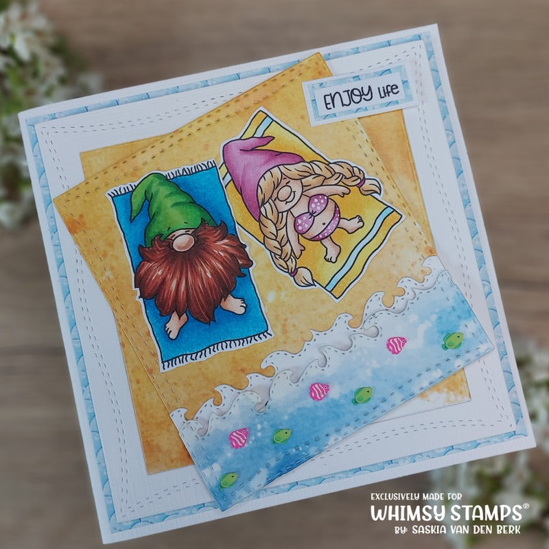 Gnomes at the Beach Clear Stamps - Whimsy Stamps