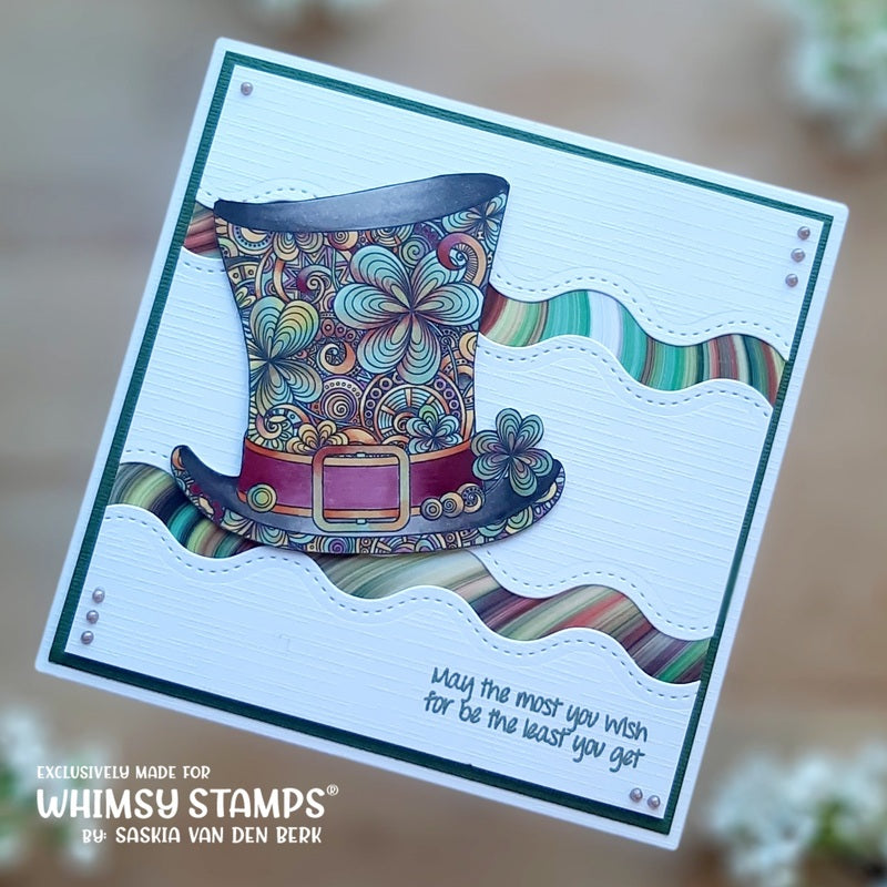 Shamrock Top Hat Clear Stamps - Whimsy Stamps