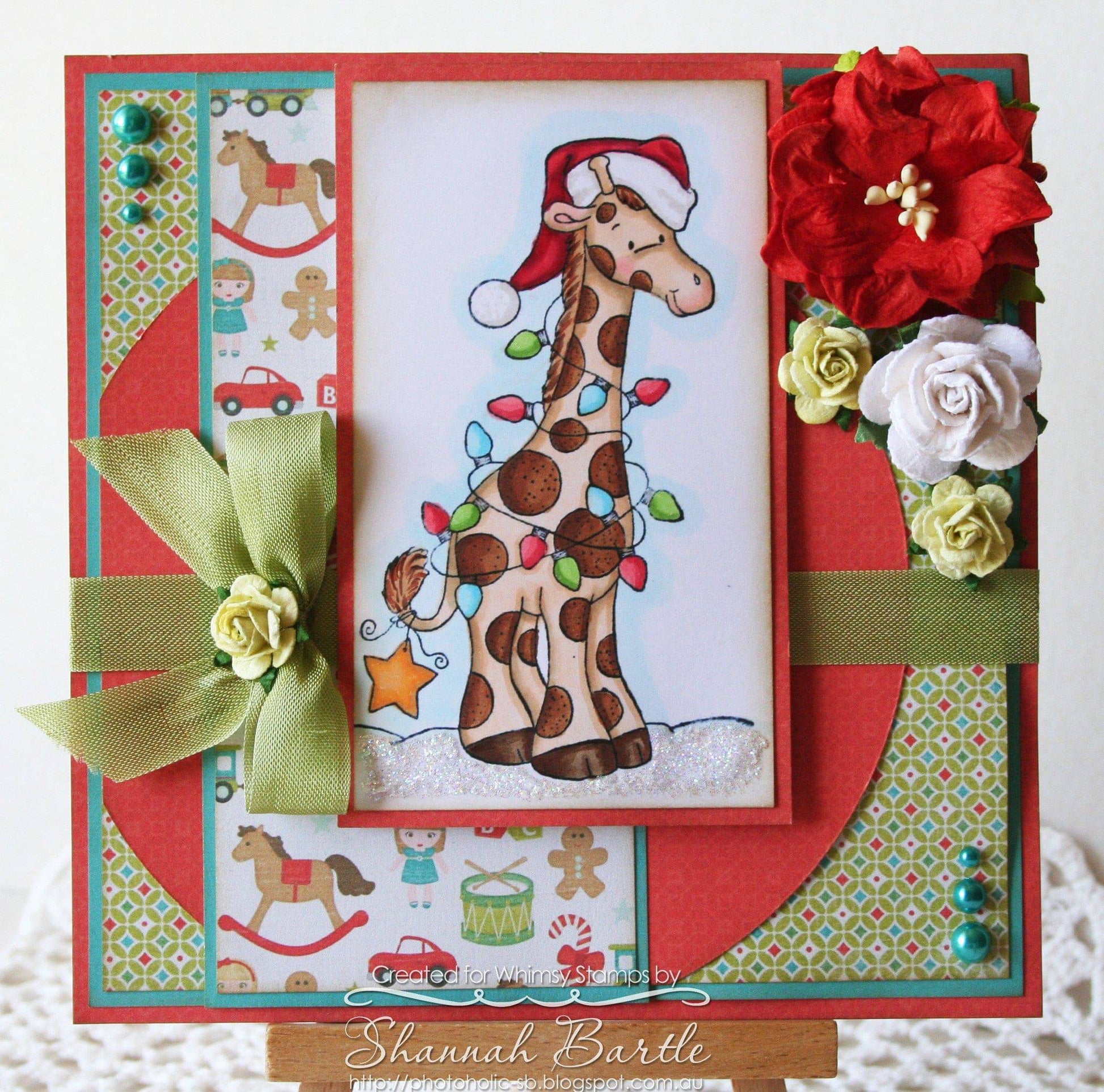 Christmas Giraffe - Digital Stamp - Whimsy Stamps