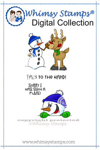 Snowman Fun - Digital Stamp - Whimsy Stamps