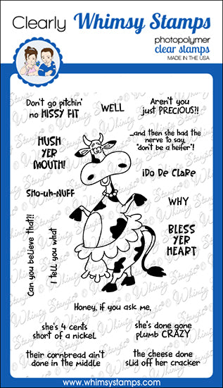 **NEW Southern Cow Bell Clear Stamps - Whimsy Stamps