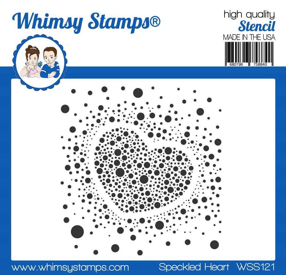 Speckled Heart Stencil - Whimsy Stamps