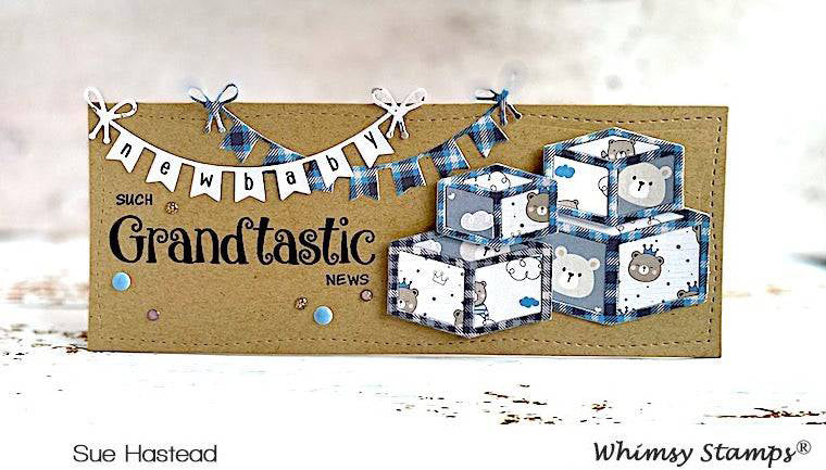 Slimline Bunting Borders Die Set - Whimsy Stamps