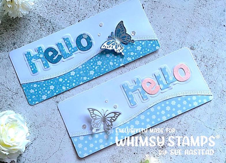 **NEW Hello Word and Shadow Die Set - Whimsy Stamps