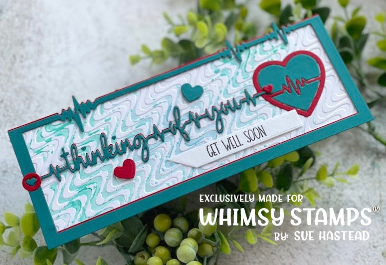 **NEW Slimline Heartbeats Die Set - Whimsy Stamps