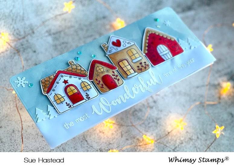 Gingerbread Greetings Clear Stamps - Whimsy Stamps