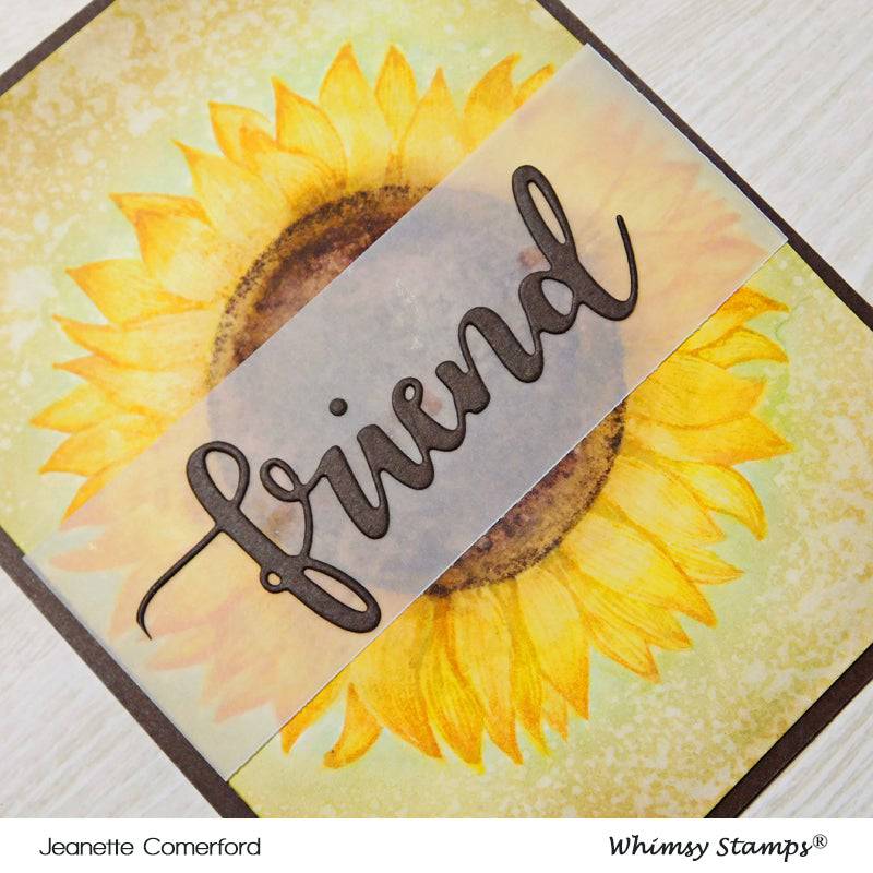 Sunflower Background Rubber Cling Stamp - Whimsy Stamps