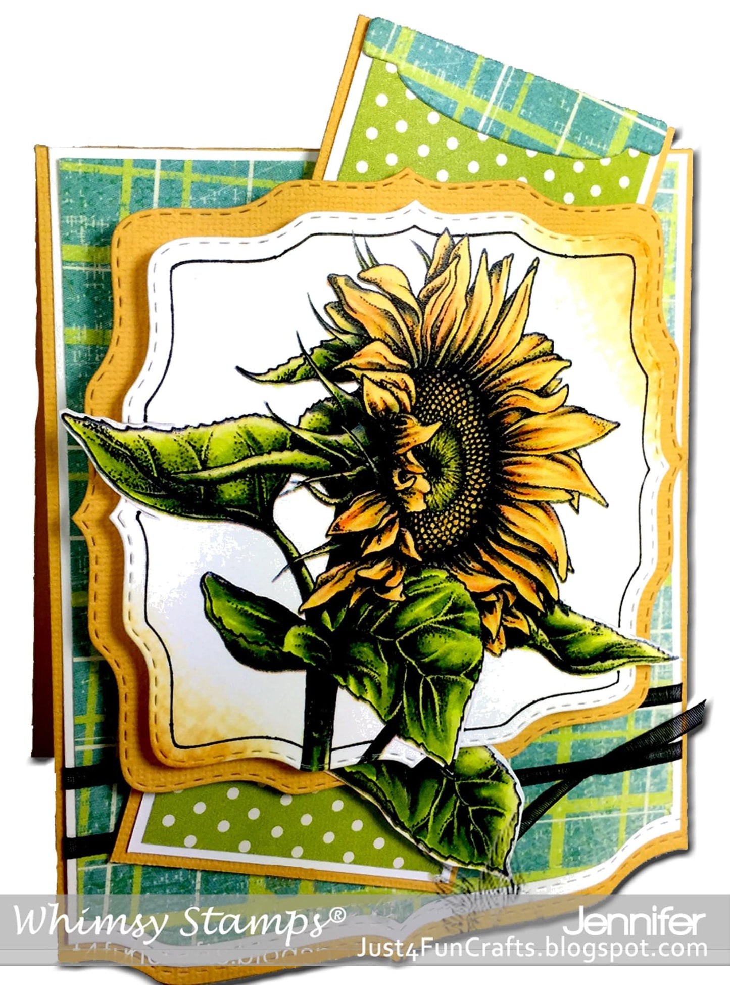 Sunflower Rubber Cling Stamp - Whimsy Stamps