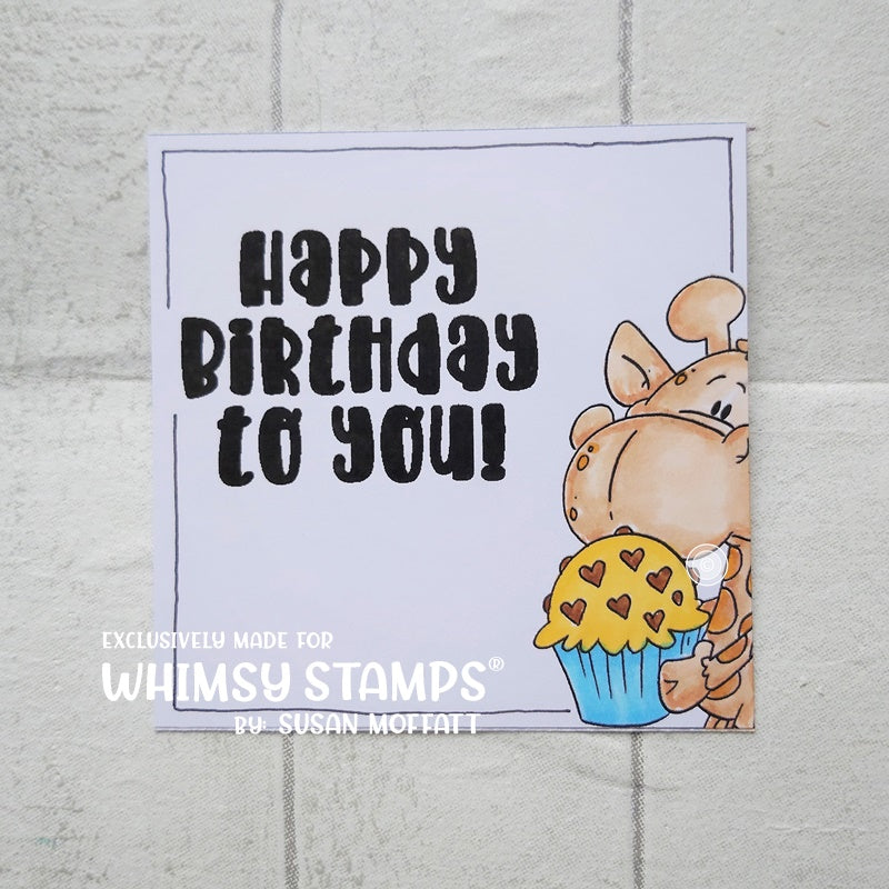 Giraffe Cupcake - Digital Stamp - Whimsy Stamps