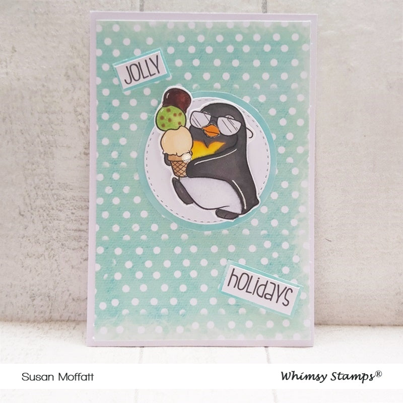 Ice Cream Penguin - Digital Stamp - Whimsy Stamps