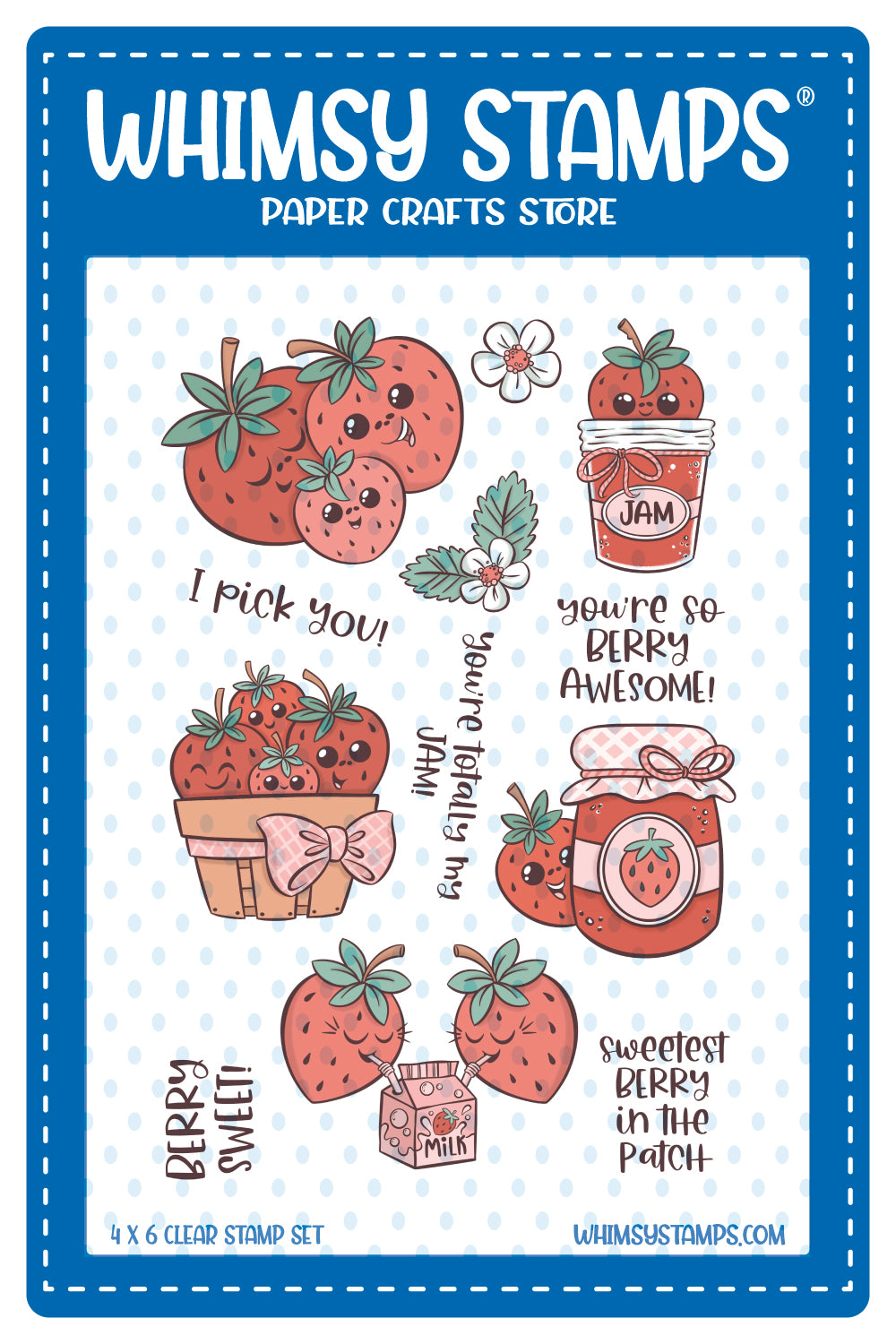 **NEW Sweet Strawberries Clear Stamps - Whimsy Stamps