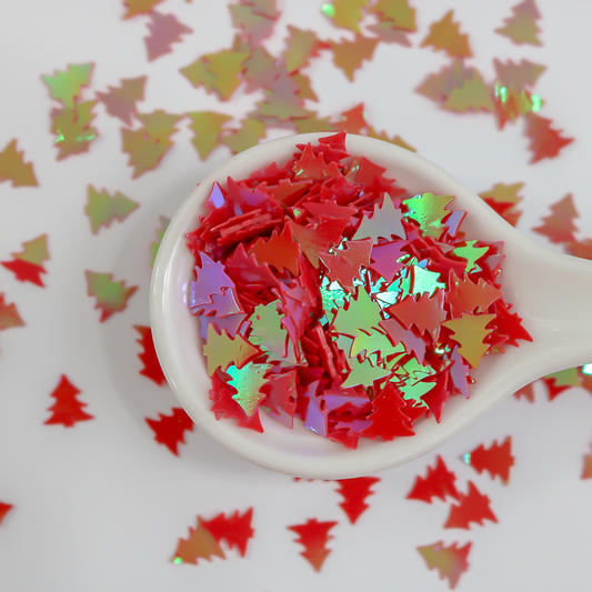 Confetti - Christmas Tree Iridescent Red - Whimsy Stamps