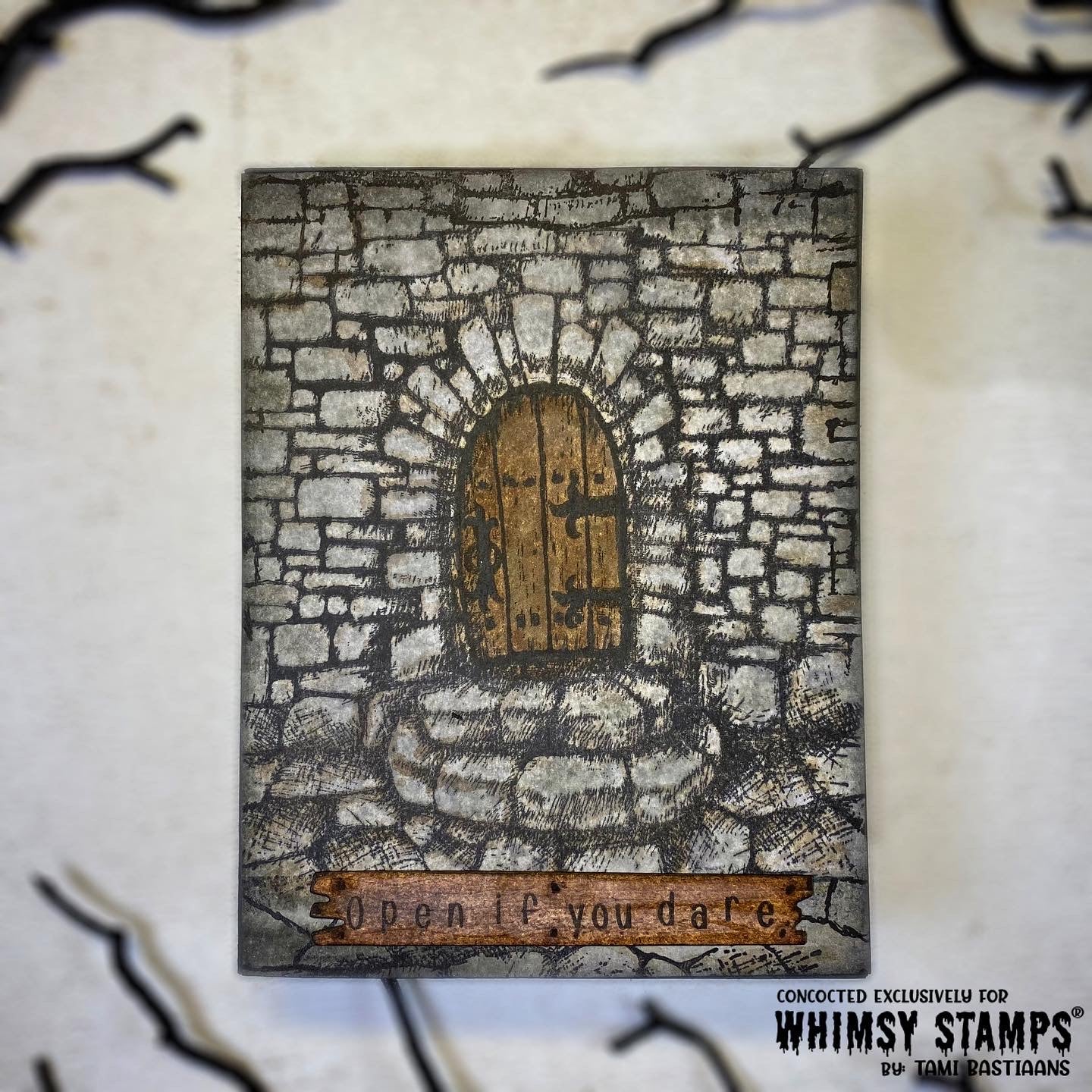 Dungeon Door Rubber Cling Stamp - Whimsy Stamps