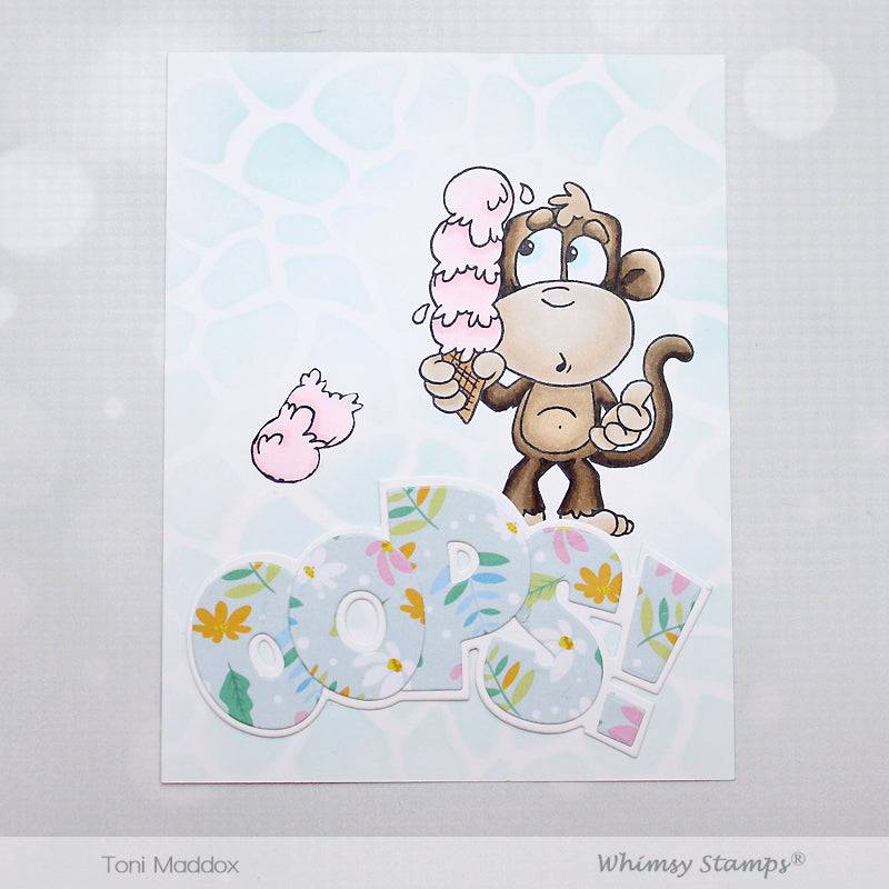 Monkey Sundae Clear Stamps - Whimsy Stamps