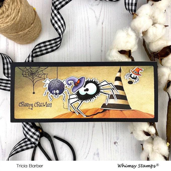 Fuzzy Spiders Clear Stamps - Whimsy Stamps