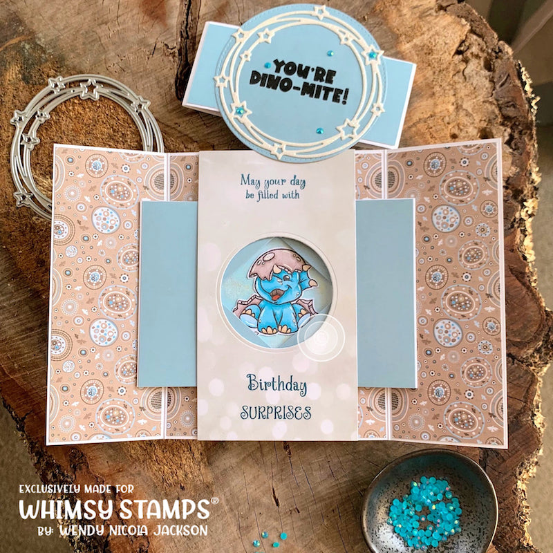 Roar, Stomp, and Chomp Clear Stamps - Whimsy Stamps