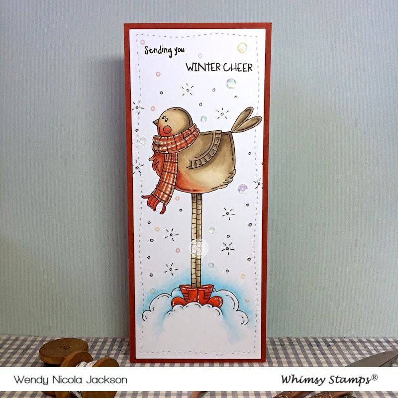 Chubby Snow Bird - Digital Stamp - Whimsy Stamps