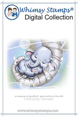 Baby Ellie Cuddles - Digital Stamp - Whimsy Stamps