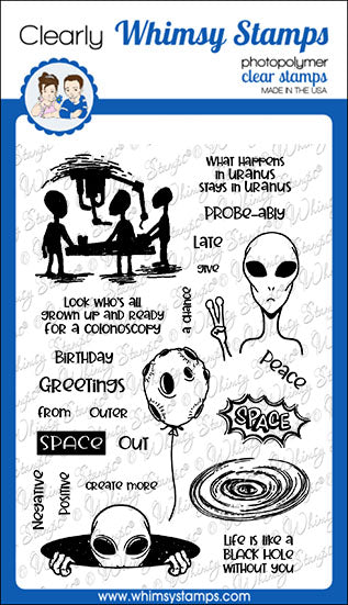 **NEW Black Hole Clear Stamps - Whimsy Stamps