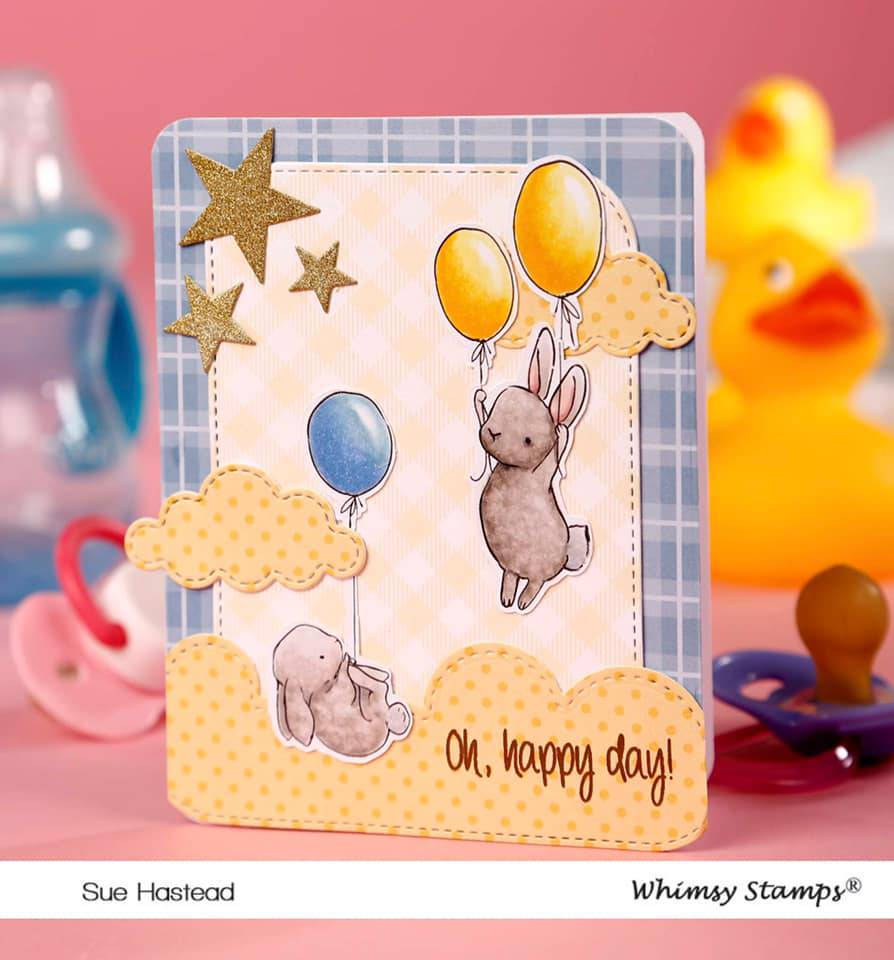 Bunny Balloons Clear Stamps - Whimsy Stamps