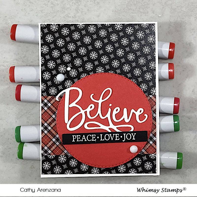 Believe Word and Shadow Die Set - Whimsy Stamps