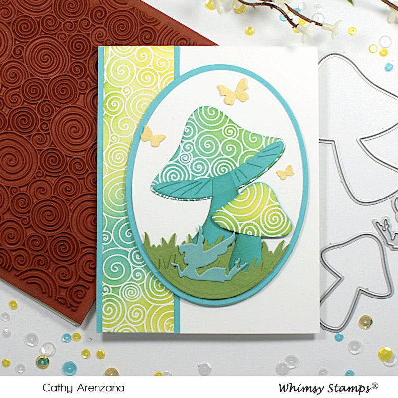 Curly Q's Background Rubber Cling Stamp - Whimsy Stamps