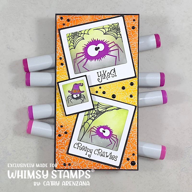 Fuzzy Spiders Clear Stamps - Whimsy Stamps