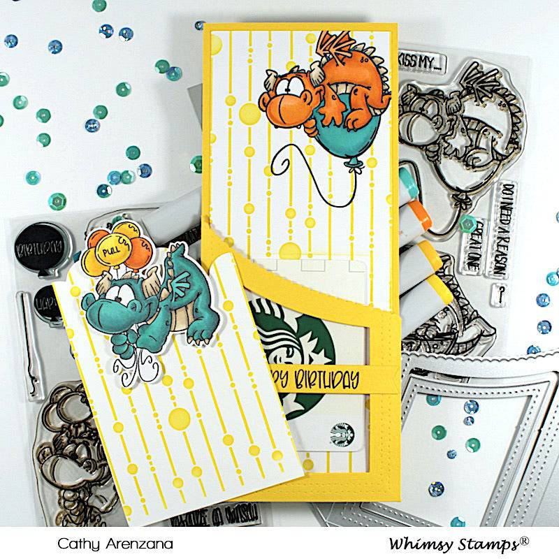 Slimline Scalloped Edge Pocket Die Set - Whimsy Stamps