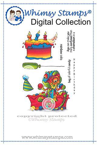 Chameleon Party - Digital Stamp - Whimsy Stamps