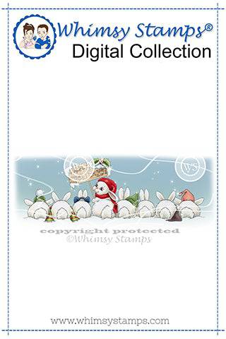 Christmas Bunny Row Extended - Digital Stamp - Whimsy Stamps