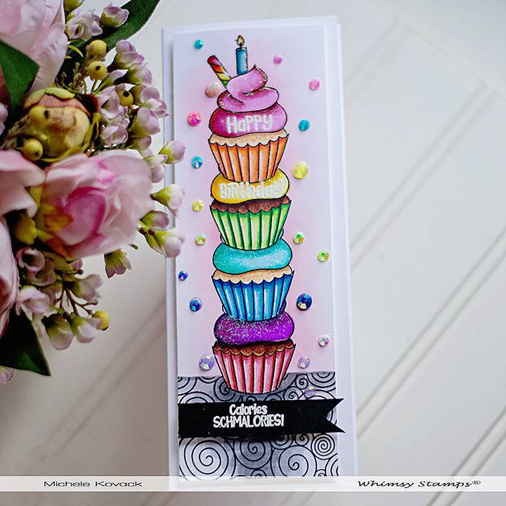 Curly Q's Background Rubber Cling Stamp - Whimsy Stamps