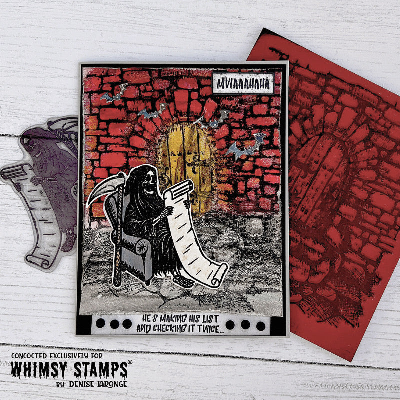 Dungeon Door Rubber Cling Stamp - Whimsy Stamps