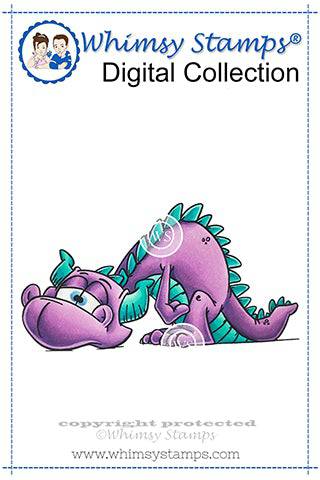 Draggin' Dragon - Digital Stamp - Whimsy Stamps