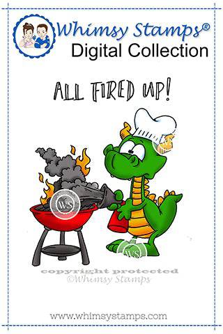 Dragon BBQ - Digital Stamp - Whimsy Stamps