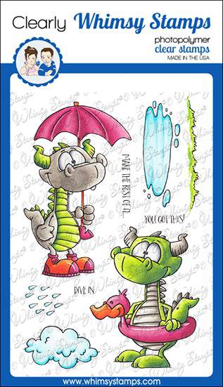 Dragon Water Fun Clear Stamps - Whimsy Stamps