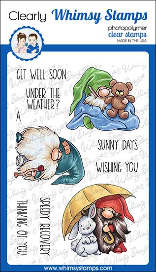 **NEW Gnome Get Well Clear Stamps - Whimsy Stamps