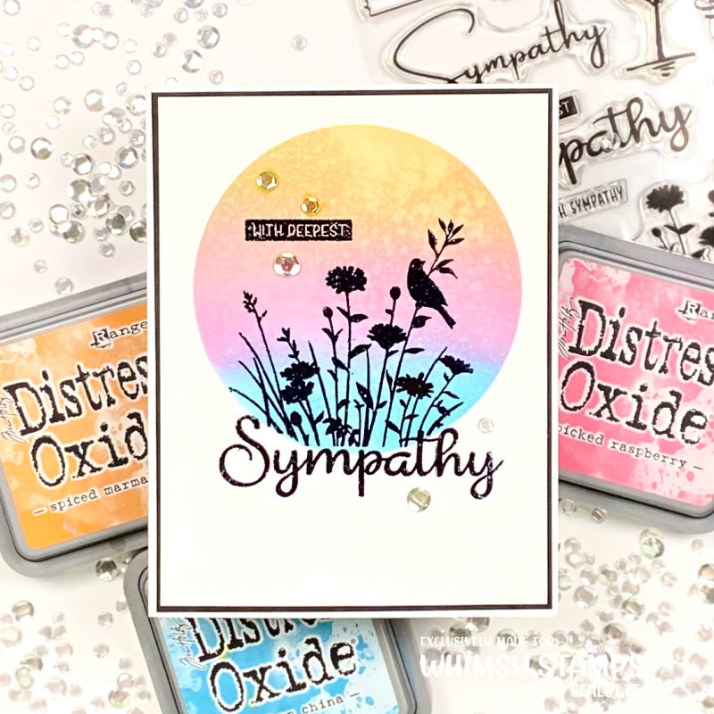 **NEW Sympathy Silhouette Clear Stamps - Whimsy Stamps