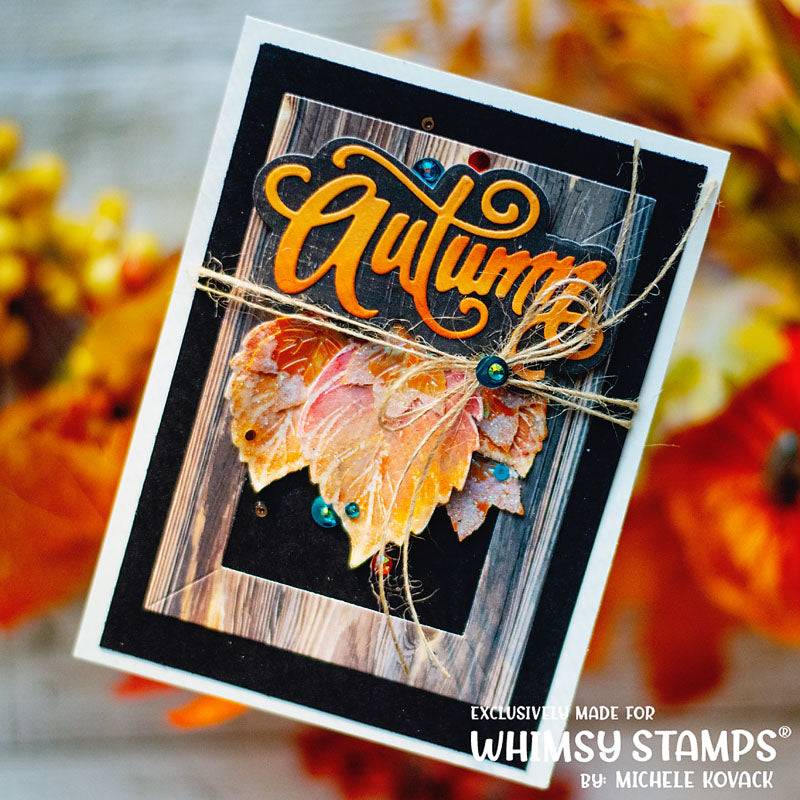 **NEW Autumn Word and Shadow Die Set - Whimsy Stamps