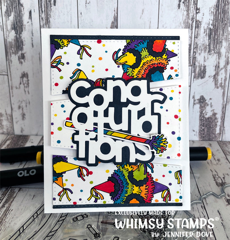 Congratulations Word and Shadow Die Set - Whimsy Stamps