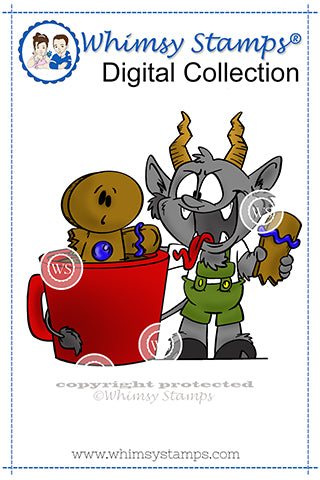 Krampus Cookie - Digital Stamp - Whimsy Stamps