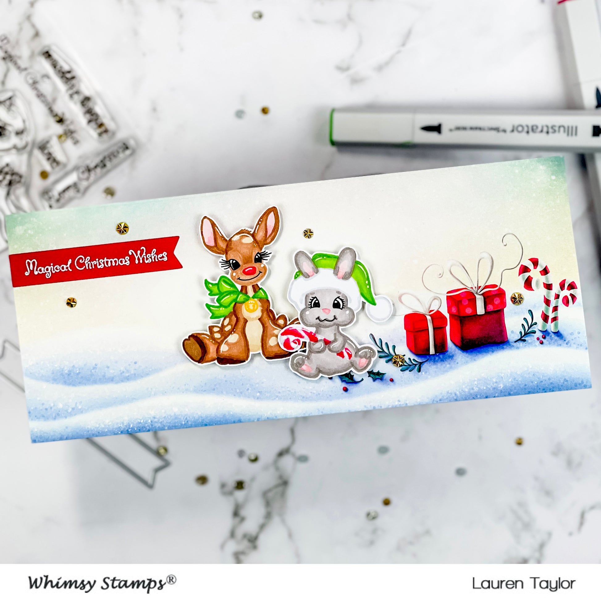 *NEW Christmas Critter Wishes Clear Stamps - Whimsy Stamps