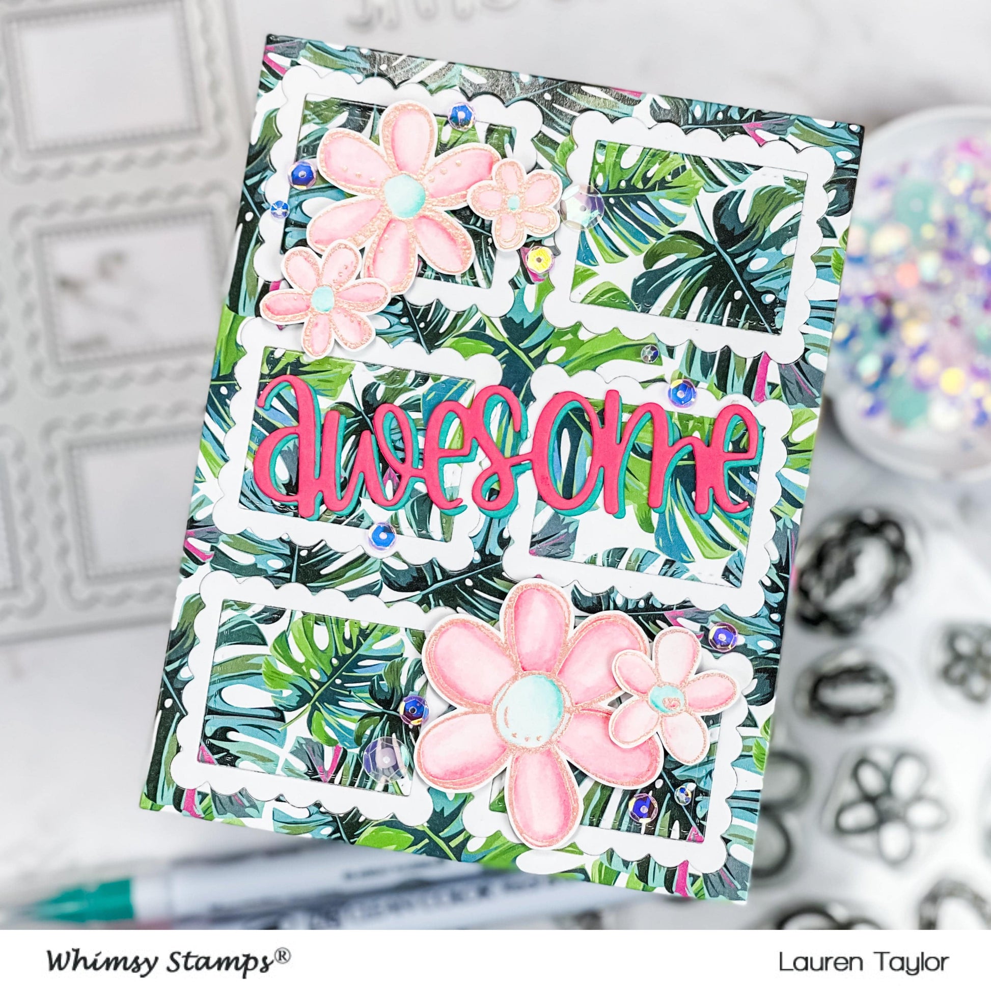 6x6 Paper Pack - Tropical Flowers - Whimsy Stamps