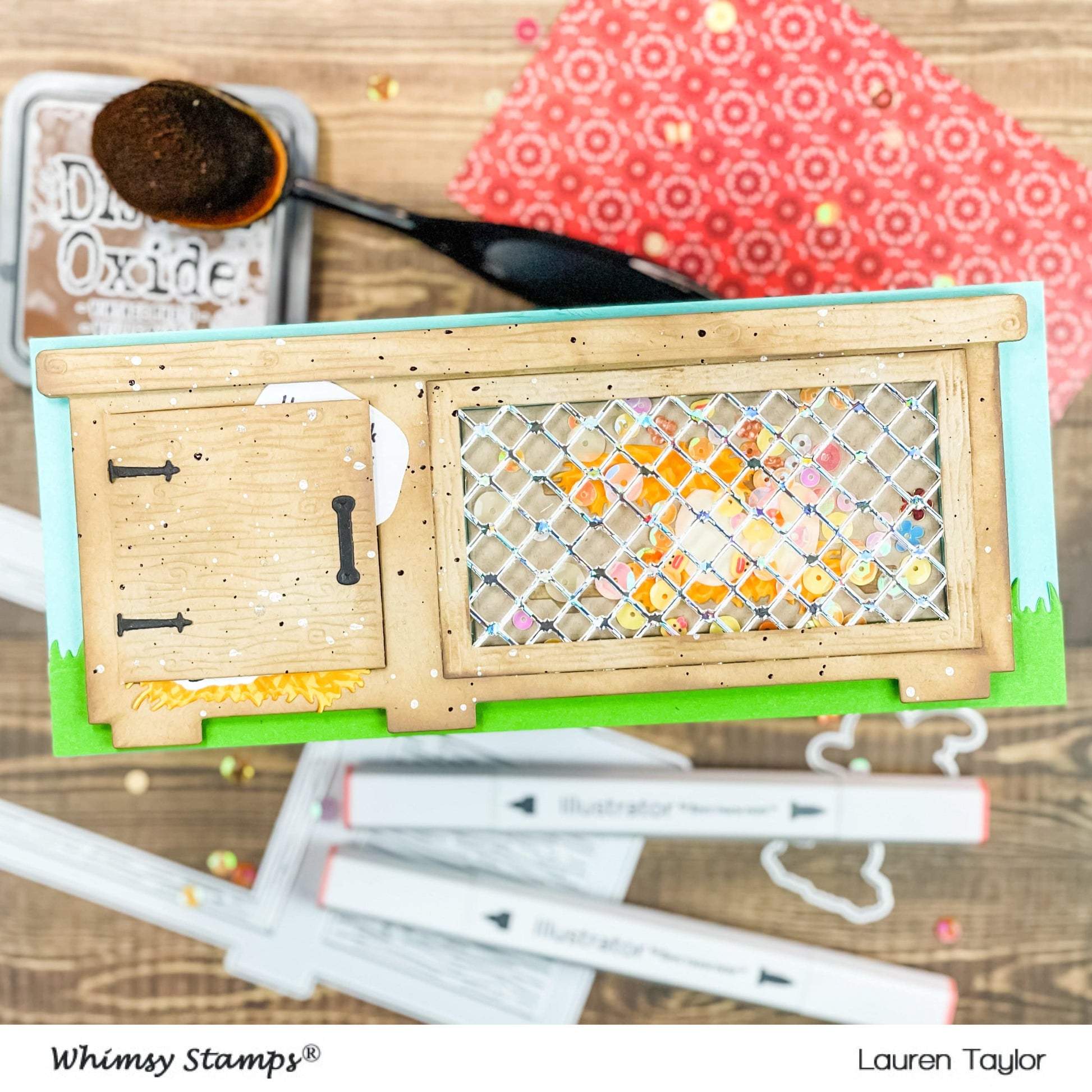 Slimline Chicken Coop Die Set - Whimsy Stamps