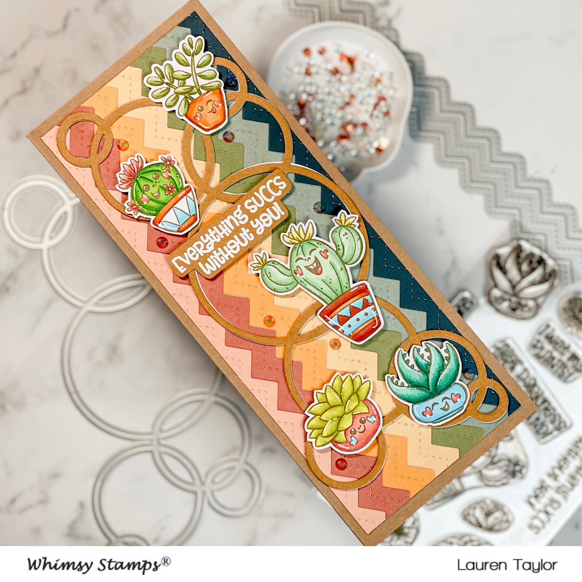 Slimline Zig Zag Edger Die Set - Whimsy Stamps