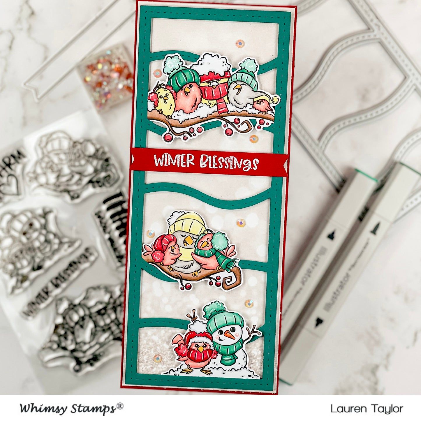 **NEW Warm Winter Birds Clear Stamps - Whimsy Stamps