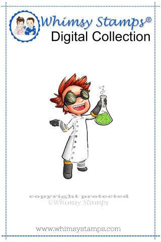 Mad Scientist Tobie - Digital Stamp - Whimsy Stamps