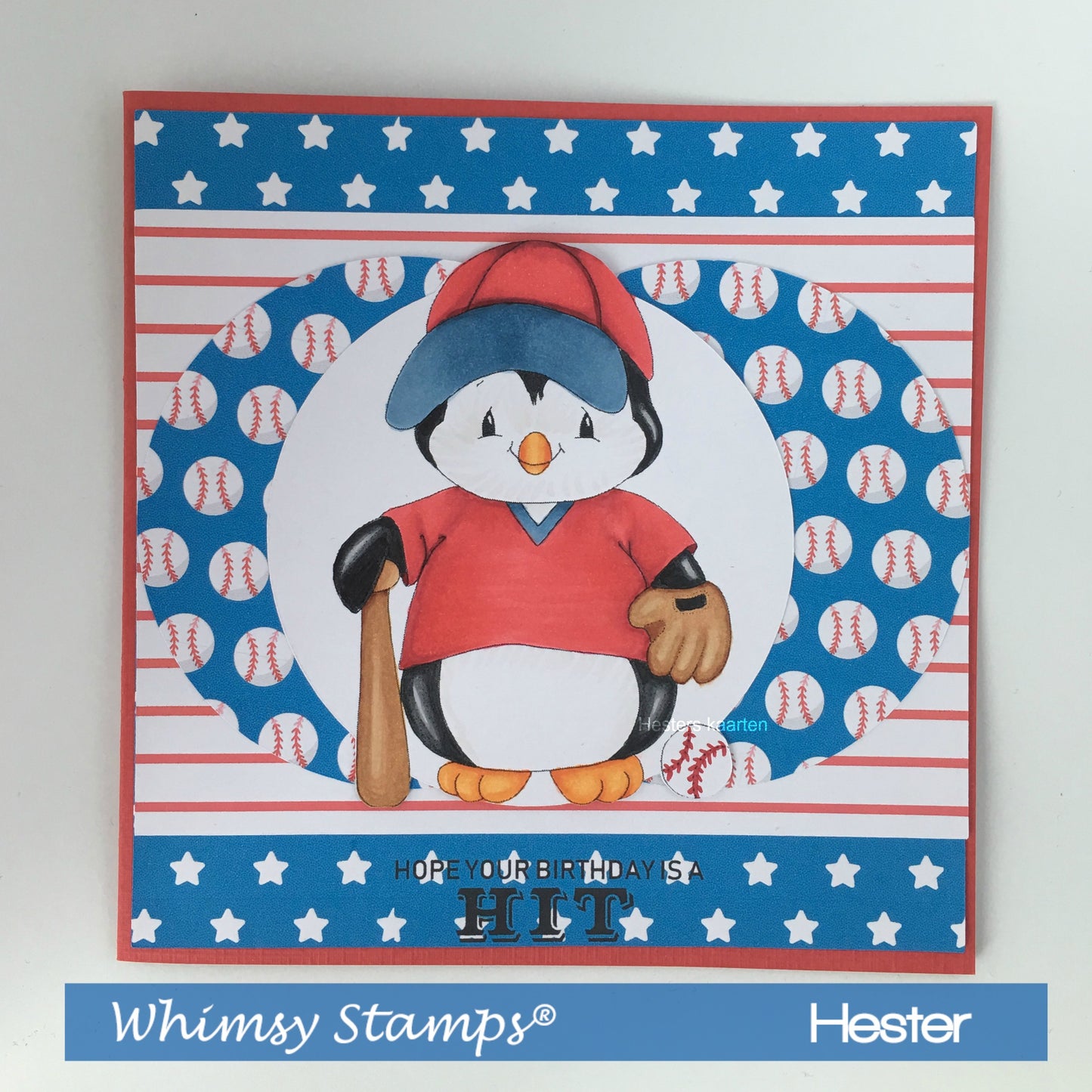 Penguin Baseball Player - Digital Stamp - Whimsy Stamps